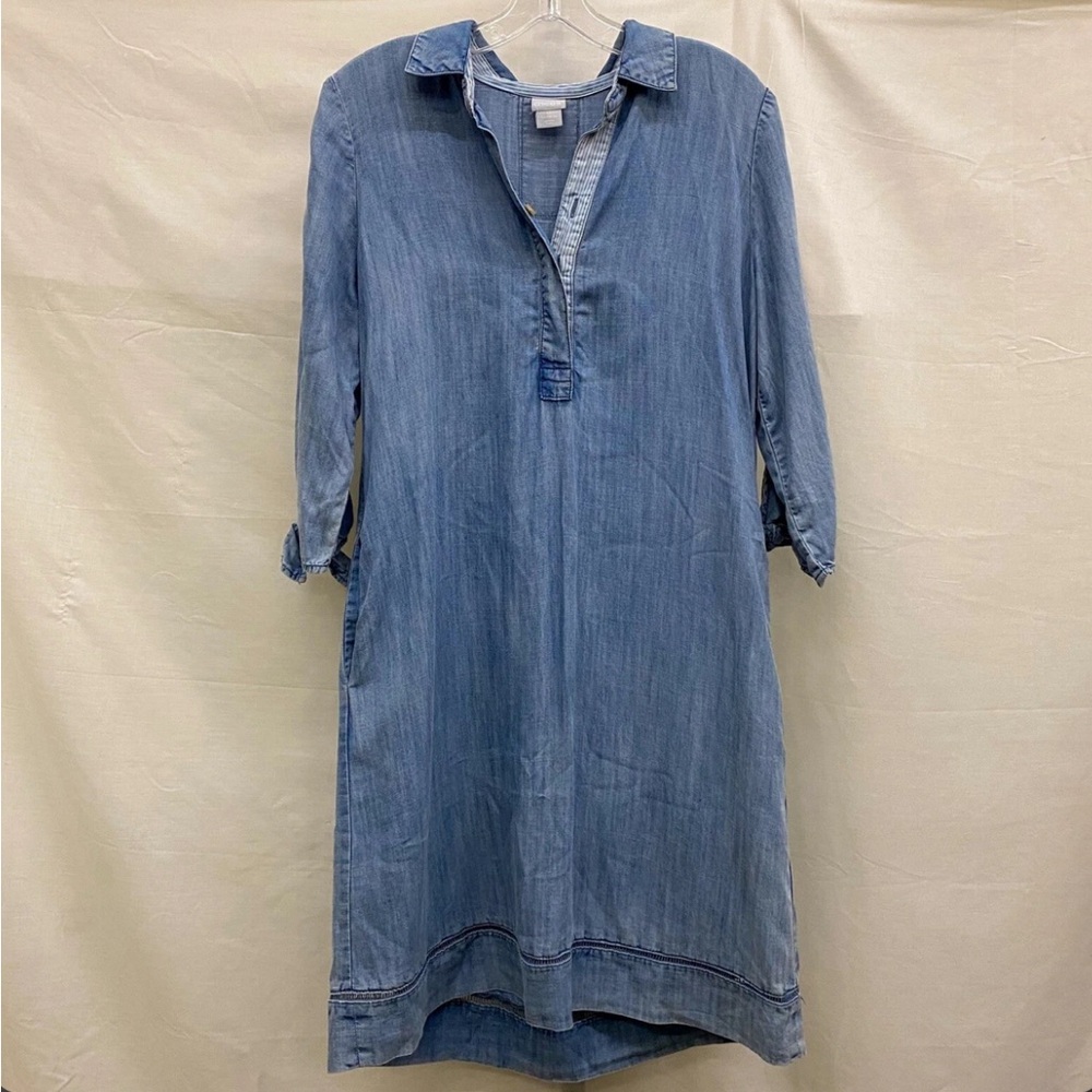 CHICO’s Denim Blue Midi Dress Size 2